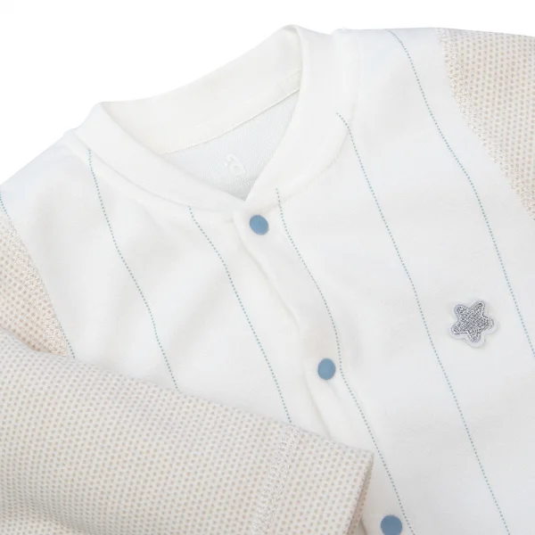 Bodysuit đông vải mỏng Animo MN1022023 (0-12M,Trắng cài nút ht Ngôi sao)