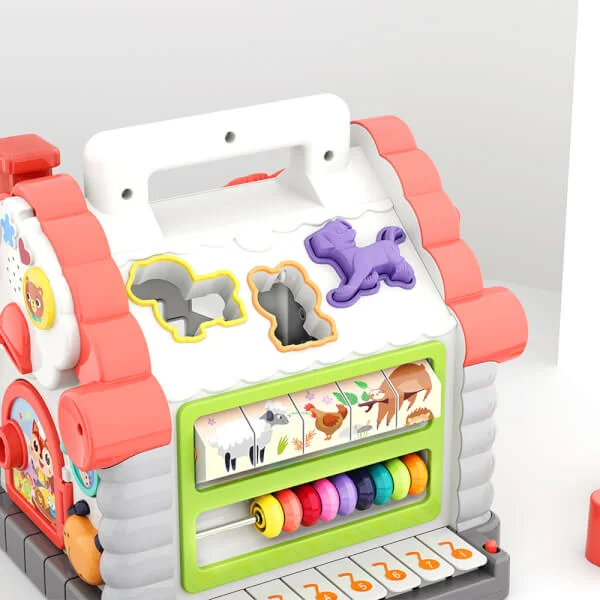 Ngôi nhà trò chơi kèm piano, nhạc, đèn, thả khối 739