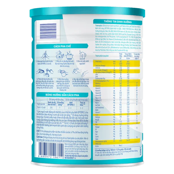 Sữa Nan Optipro 3 1.6kg, HMO (1-2 tuổi)