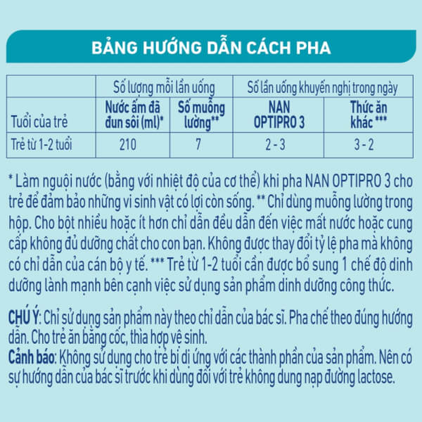 Sữa Nan Optipro 3 1.6kg, HMO (1-2 tuổi)