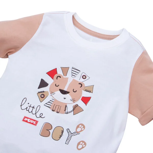 Bộ bé trai ngắn Animo HN822063 (6M-3Y, Kem)