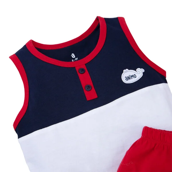 Bộ bé trai ngắn, bst Biển sâu dậy sóng Animo HN822065 (6M-6Y, Đỏ)