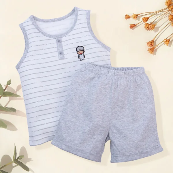 Bộ bé trai ngắn Animo HN822064 (6M-3Y, Trắng)