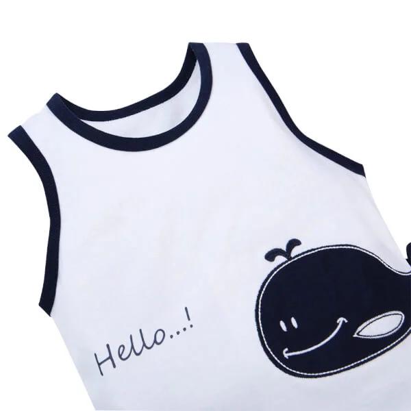 Bộ bé trai ngắn, bst Biển sâu dậy sóng Animo HN822066 (6M-3Y, Trắng)