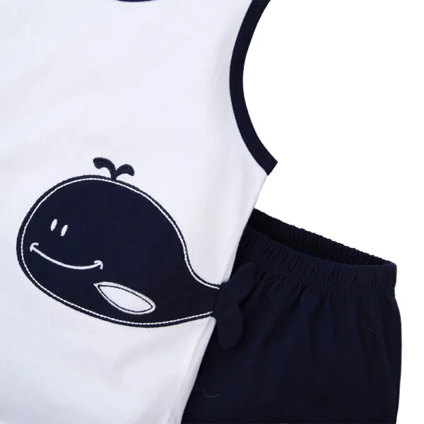Bộ bé trai ngắn, bst Biển sâu dậy sóng Animo HN822066 (6M-3Y, Trắng)