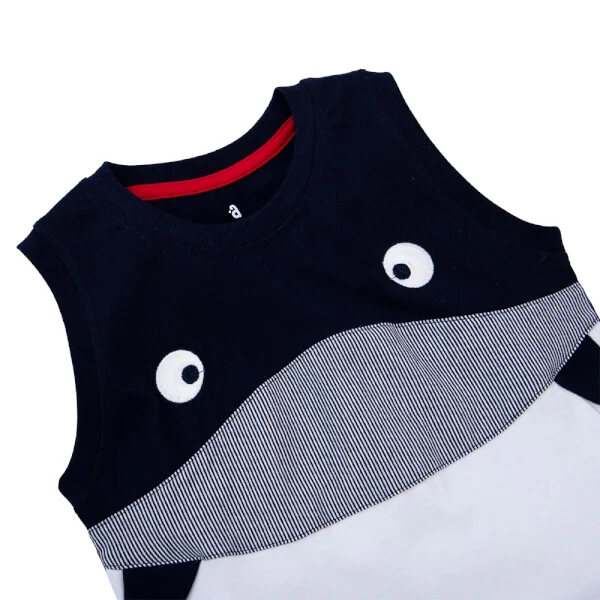 Bộ bé trai ngắn, bst Biển sâu dậy sóng Animo HN822067 (6M-3Y, Xanh đậm)