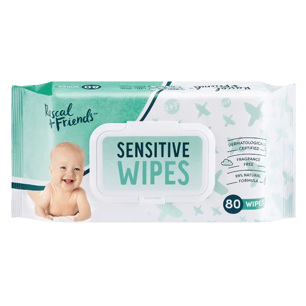 Khăn ướt dịu nhẹ Rascal + Friends (80 tờ)