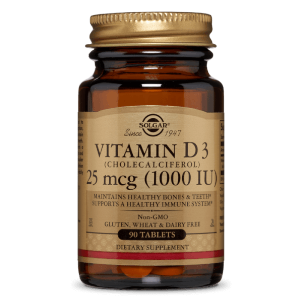 Viên ống Vitamin D3 1000 IU Solgar, 90 viên