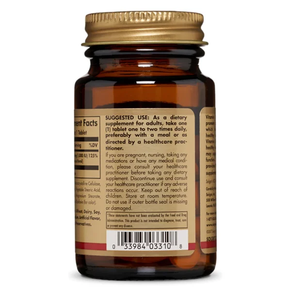 Viên ống Vitamin D3 1000 IU Solgar, 90 viên