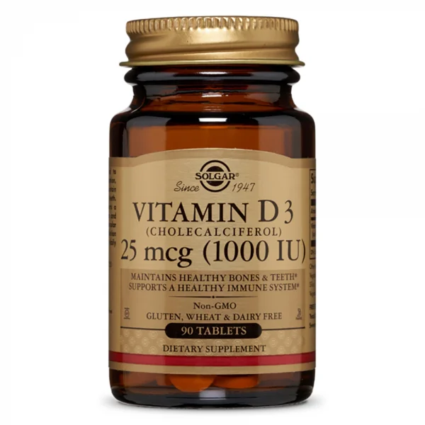 Viên ống Vitamin D3 1000 IU Solgar, 90 viên