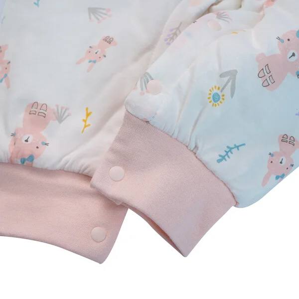 Bodysuit đông vải dày Thỏ hồng Animo MN922027 (0-12M,Trắng)