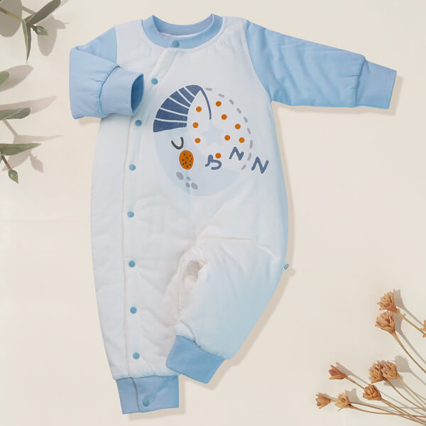 Bodysuit đông vải dày Sao đêm Animo MN922022 (0-12M,Trắng)