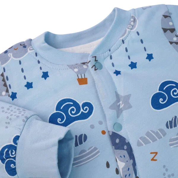 Bodysuit đông vải dày Sao đêm Animo MN922021 (0-12M,Xanh)