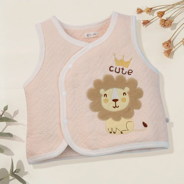 Áo ghi lê đông Animo Sư tử cute MN922017 (0-12M, Cam nhạt)