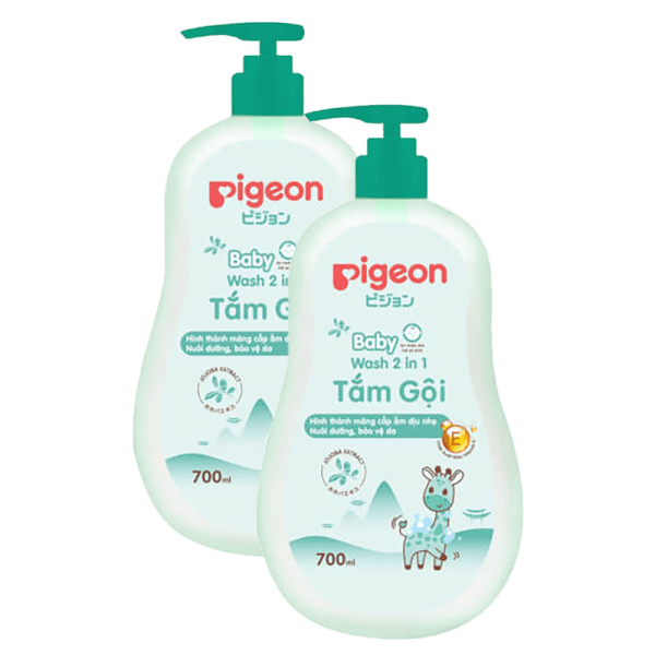 Combo 2 Tắm - Gội 2 in 1 Jojoba Pigeon 700ml Không Paraben