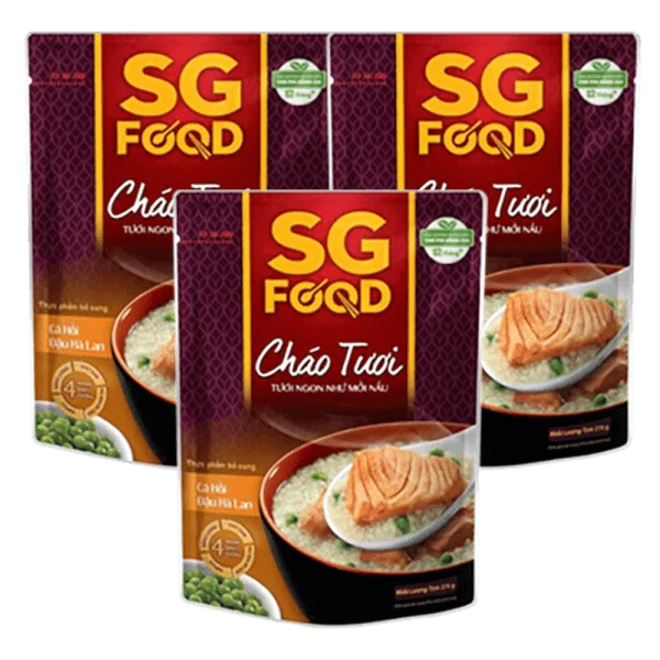 Combo 3 Cháo Cá hồi, đậu Hà Lan, SG Food
