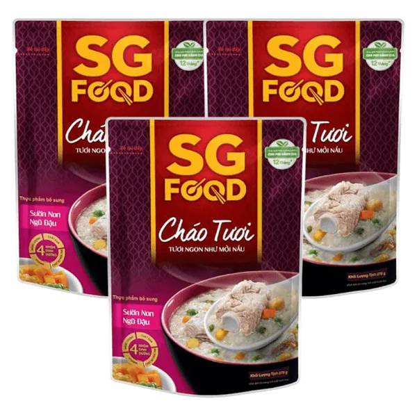 Combo 3 Cháo Sườn non, ngũ đậu, SG Food