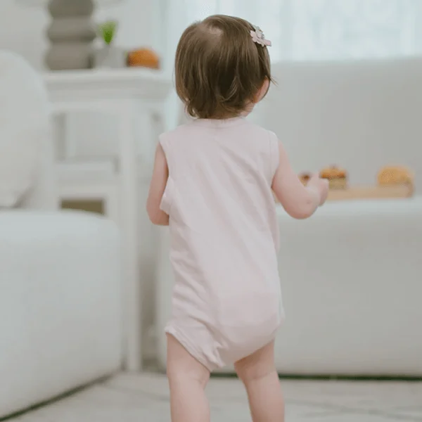 Bodysuit tính năng tam giác, vải lưới Animo I0322027 (0-12M,Hồng )