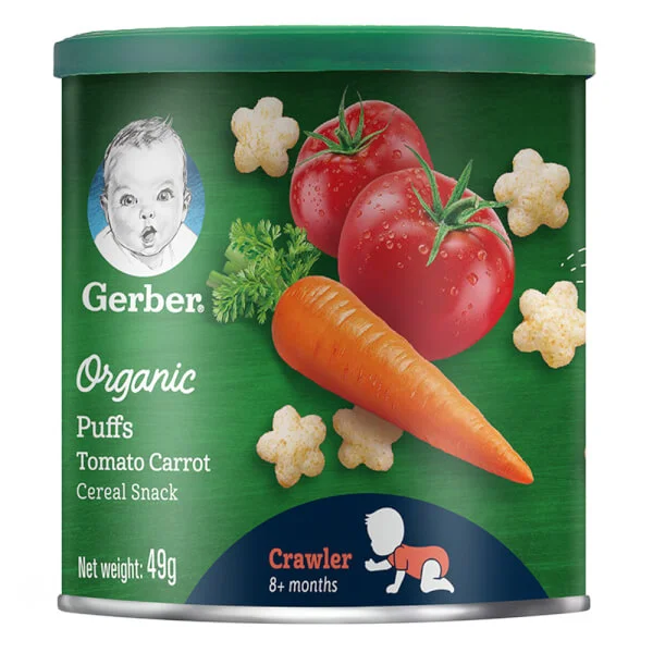 Thực phẩm bổ sung Bánh ăn dặm Gerber Organic vị Cà Chua và Cà Rốt