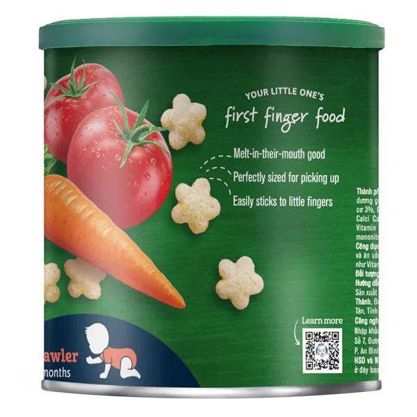 Thực phẩm bổ sung Bánh ăn dặm Gerber Organic vị Cà Chua và Cà Rốt