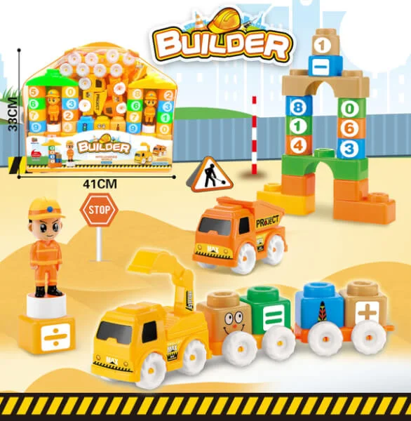 Balo lớn xếp hình khối xe và chữ số YN368930AB