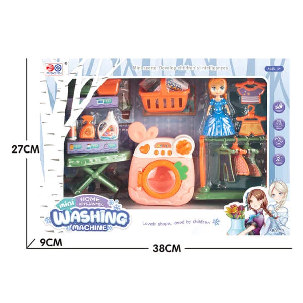 Hộp đồ chơi gia dụng giặt ủi mini kèm búp bê YN407048