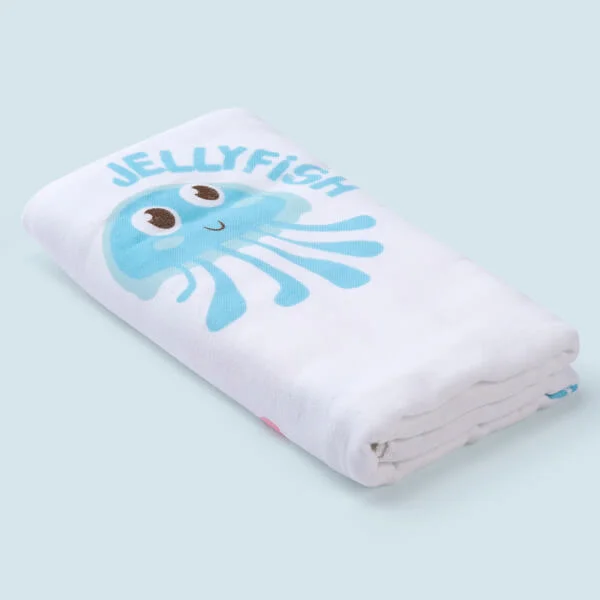 Khăn tắm trẻ em Cotton Animo BM9T (60x120cm,Trắng)