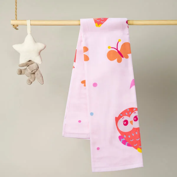 Khăn tắm trẻ em Cotton Animo BM9T (60x120cm,Hồng)