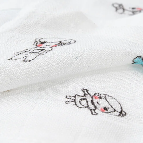 Khăn gạc sợi tre in hình Animo HM9X (25x25cm,5 cái)