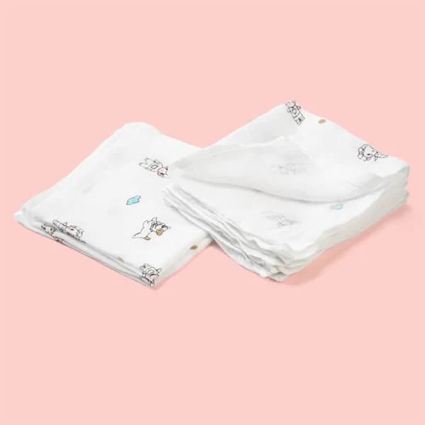 Khăn gạc sợi tre in hình Animo HM9X (25x25cm,5 cái)
