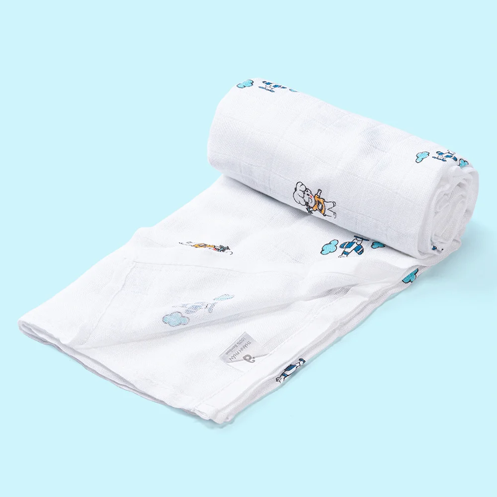 Khăn gạc sợi tre in hình Animo BM8X (60x120cm)