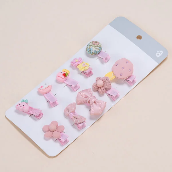 Set kẹp tóc cho bé 10 món Animo A2204_MN018 (Hồng)