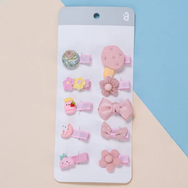 Set kẹp tóc cho bé 10 món Animo A2204_MN018 (Hồng)