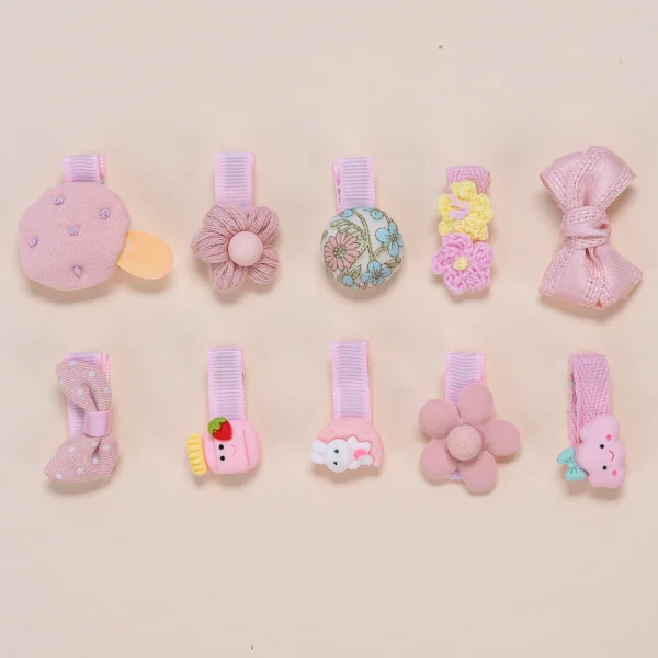 Set kẹp tóc cho bé 10 món Animo A2204_MN018 (Hồng)