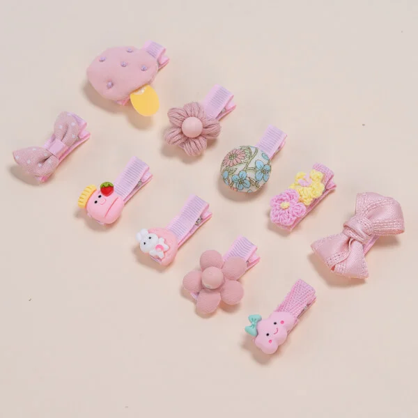 Set kẹp tóc cho bé 10 món Animo A2204_MN018 (Hồng)