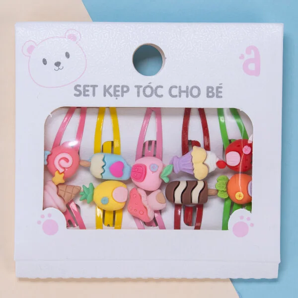 Set kẹp tóc cho bé 10 món Animo A2204_MN023 (Nhiều màu)