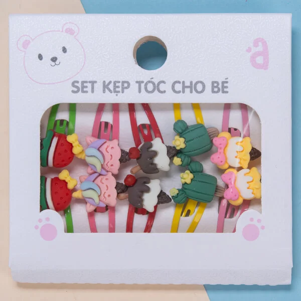 Set kẹp tóc cho bé 10 món Animo A2204_MN021 (Nhiều màu)