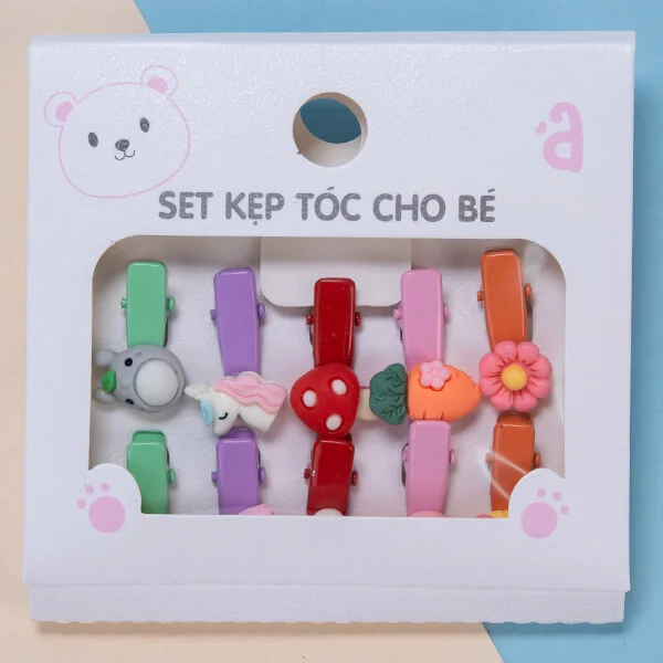 Set kẹp tóc cho bé 10 món Animo A2204_MN020 (Nhiều màu)