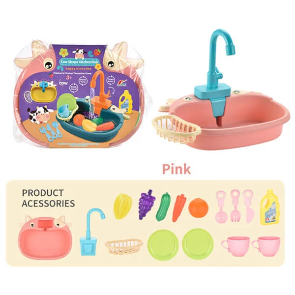 Bồn rửa chén có phun nước kèm dụng cụ và rau củ LH16872656