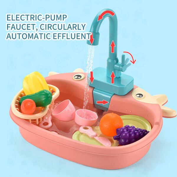 Bồn rửa chén có phun nước kèm dụng cụ và rau củ LH16872656