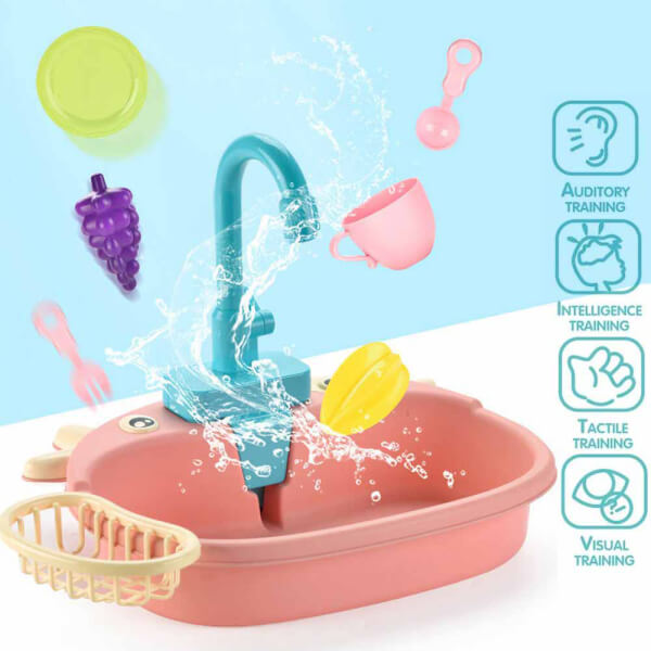 Bồn rửa chén có phun nước kèm dụng cụ và rau củ LH16872656
