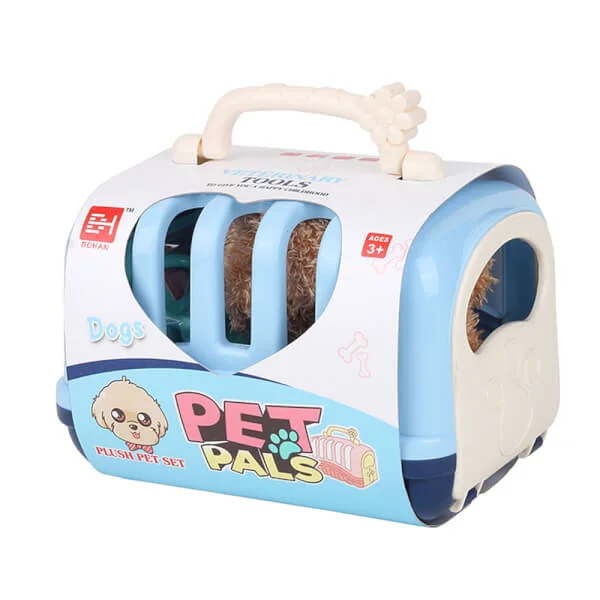 Đồ chơi nuôi cún cưng kèm lồng và phụ kiện JS049640 (Xanh)