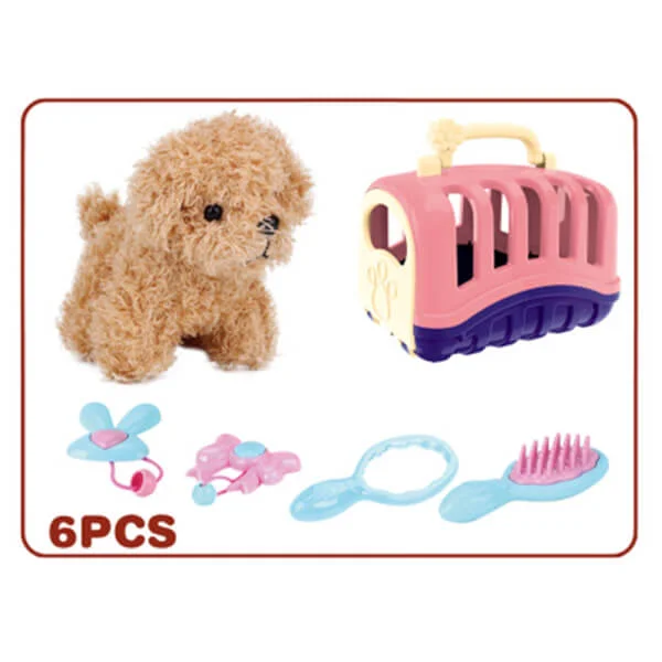 Đồ chơi nuôi cún cưng kèm lồng và phụ kiện JS049639 (Hồng)