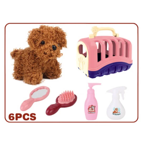 Đồ chơi nuôi cún cưng kèm lồng và phụ kiện JS049639 (Hồng)