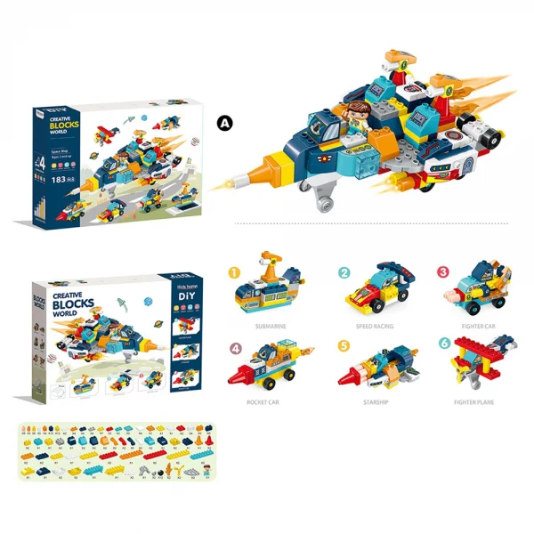Bộ hình khối lắp ráp phi thuyền vũ trụ 183pcs CY451802