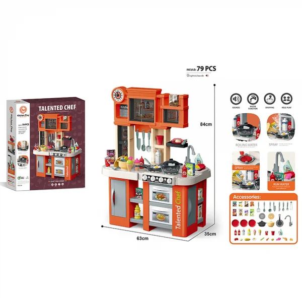 Bộ đồ chơi nhà bếp lớn giả định cao cấp, đầy đủ thiết bị CY367130