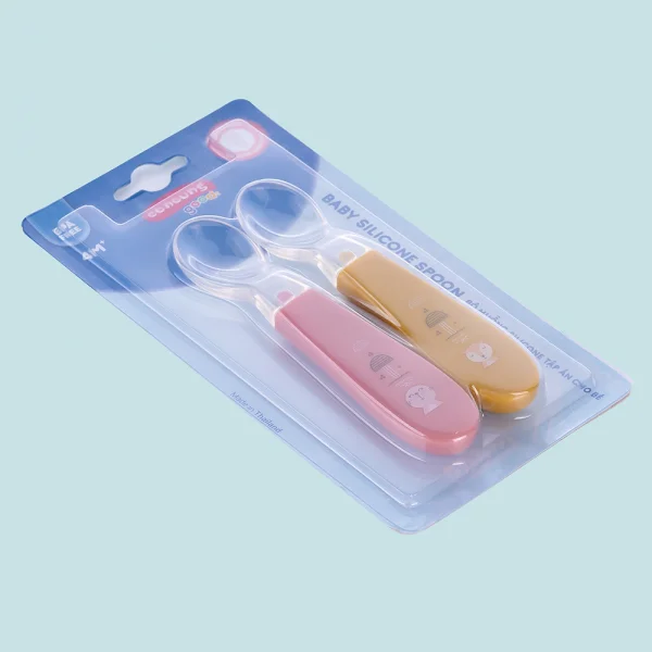Bộ muỗng Silicone ConCung Good tập ăn cho bé (hồng và vàng)