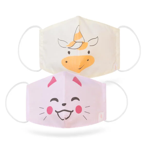 Set 2 khẩu trang bé gái Animo I0921005 (1-3Y,Nhiều màu, giao ngẫu nhiên)