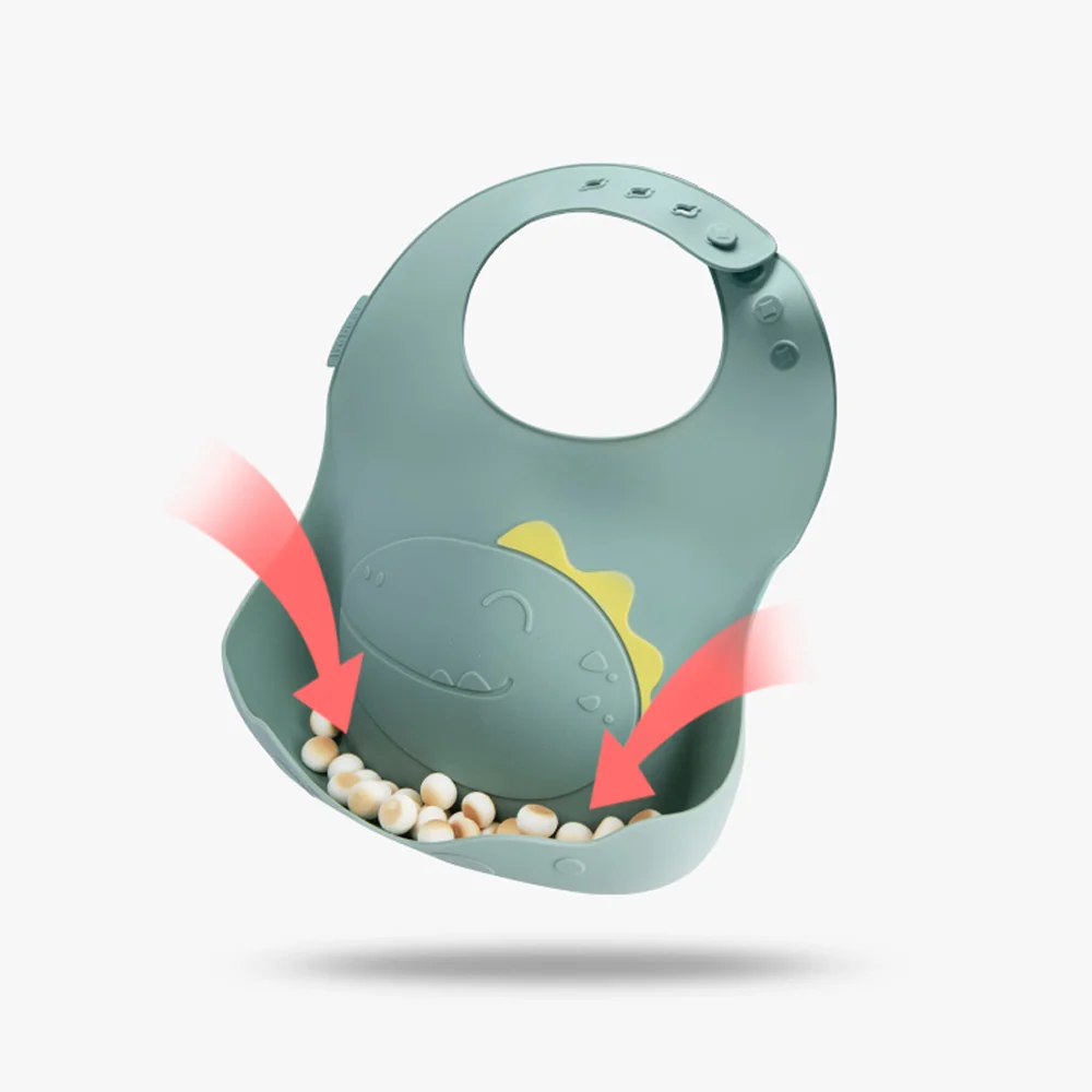 Yếm ăn dặm silicone Bebear (Xanh, BWF108)