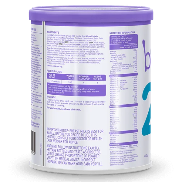 Sữa dê Bubs Goat số 2 400g (6-12 tháng)